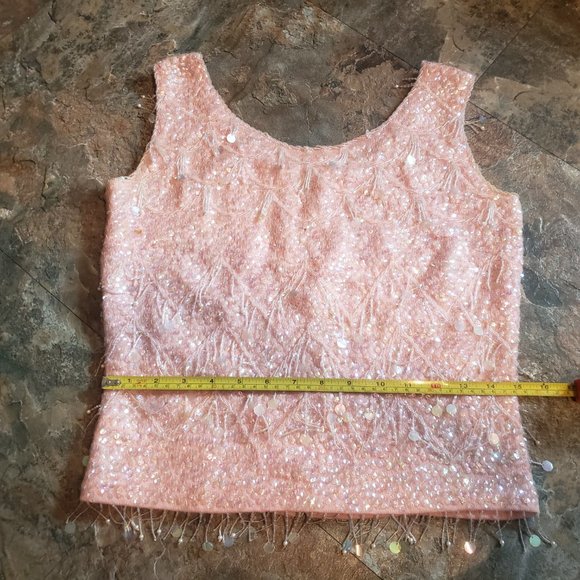 Stunning vintage wool beaded sequin top - Picture 5 of 13